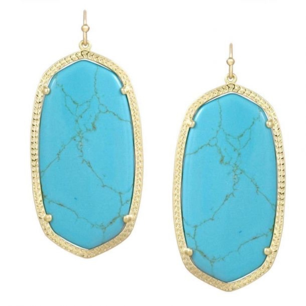 ✨LIKE NEW✨ Kendra Scott Danielle Earring in Gold and Turquoise